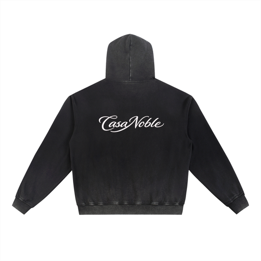 Vintage Washed Gradient Fleece Hoodie