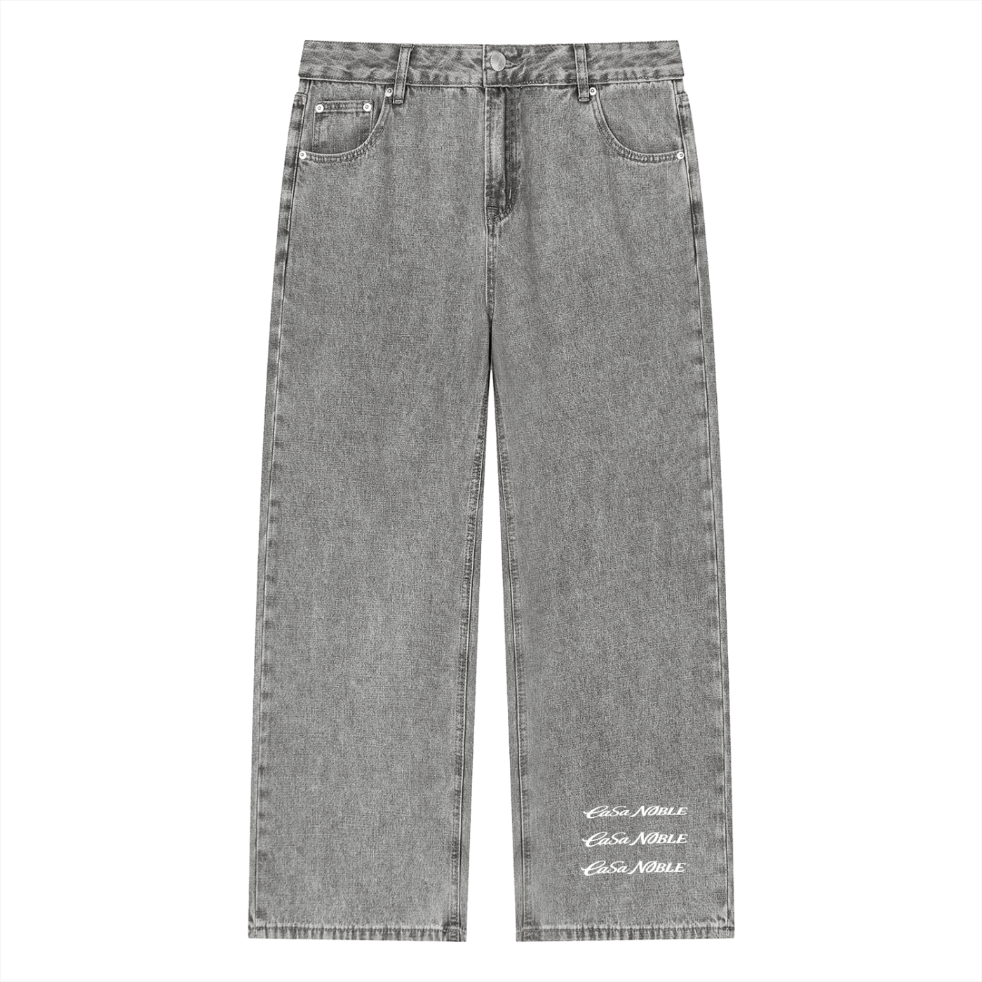 Unisex Vintage Wash Straight Leg Jeans