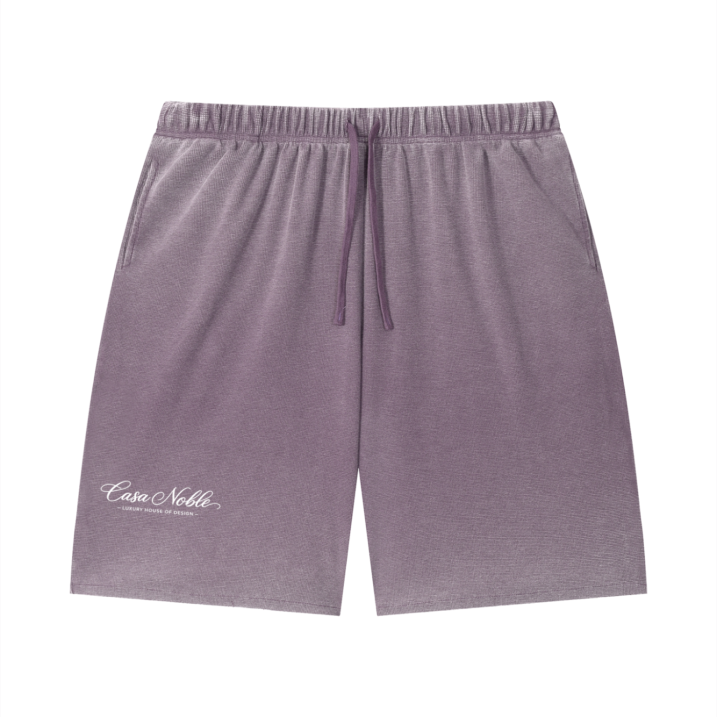 Unisex Vintage Wash Sunfade Waffle Raw Hem Shorts