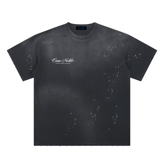 Hand-Frayed Sunfade Paint Splatter T-Shirt